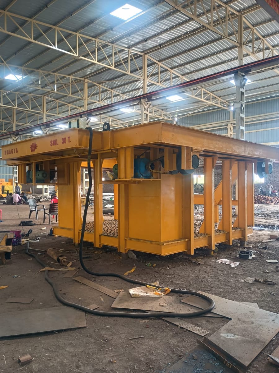30 Ton SWL Slag Pot Trolley Geared Drives