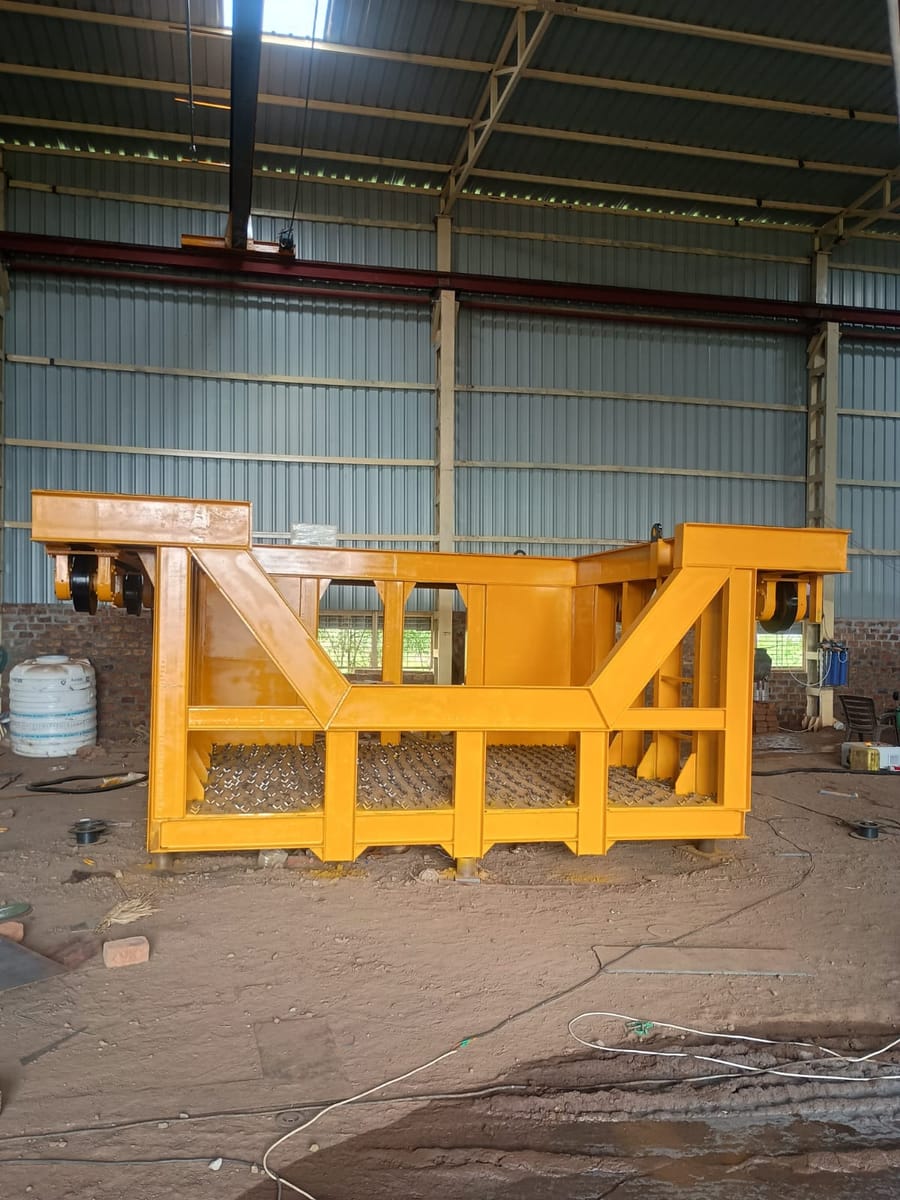 Slag Pot Trolley Side Elevation